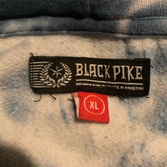 Black Pike XL unisex Tie Dye hoodie with cartoon graphic, always bet on black - Picture 5 of 6